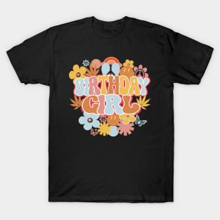 Birthday Girl Retro Groovy Shirt, Hippie Daisy Flower Birthday Girl T-Shirt